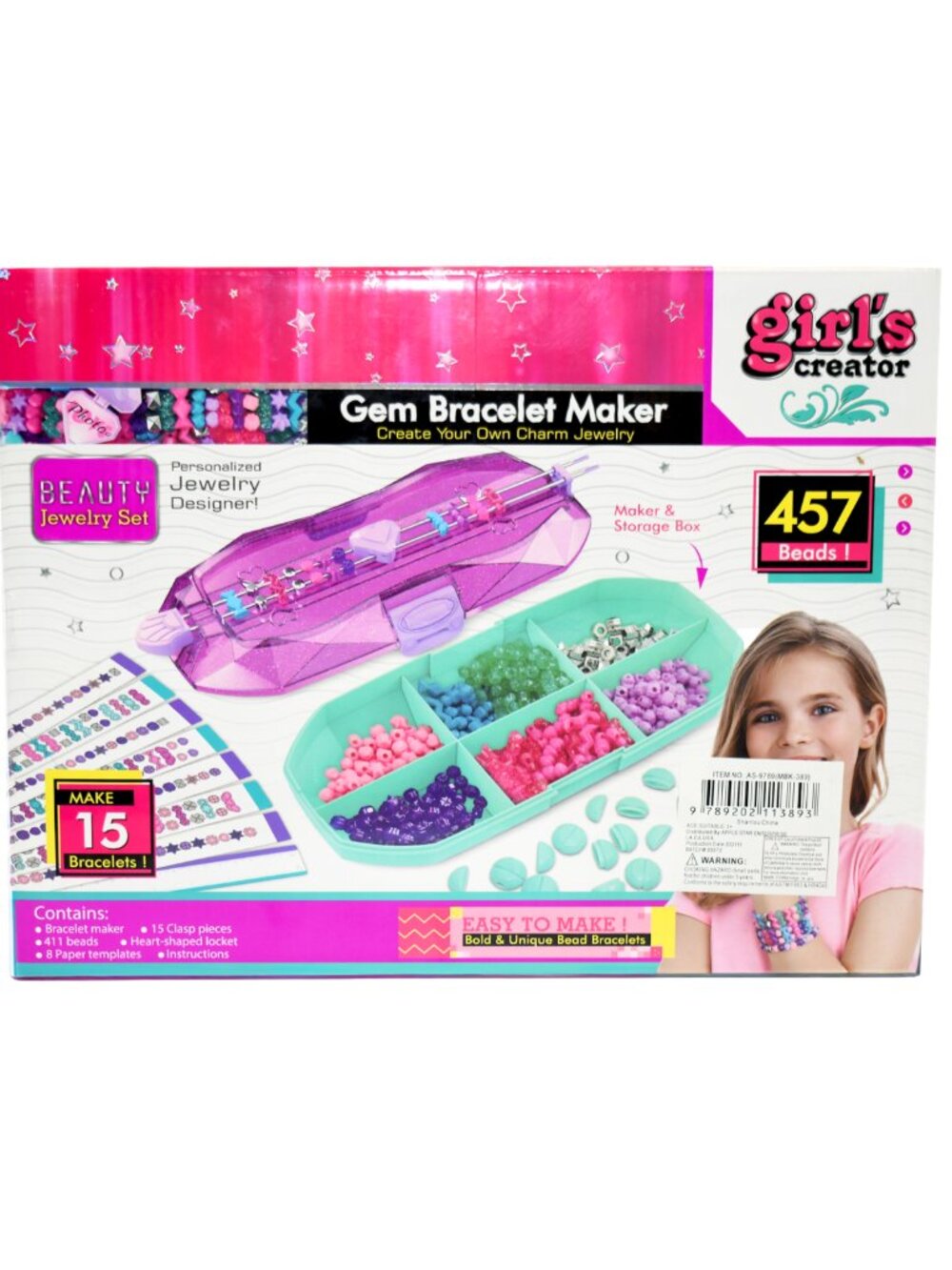 DIY Bead Bracelet Making Kit for Kids, Arts & Crafts Jewelry Design Activity Set - Picture 5 of 14